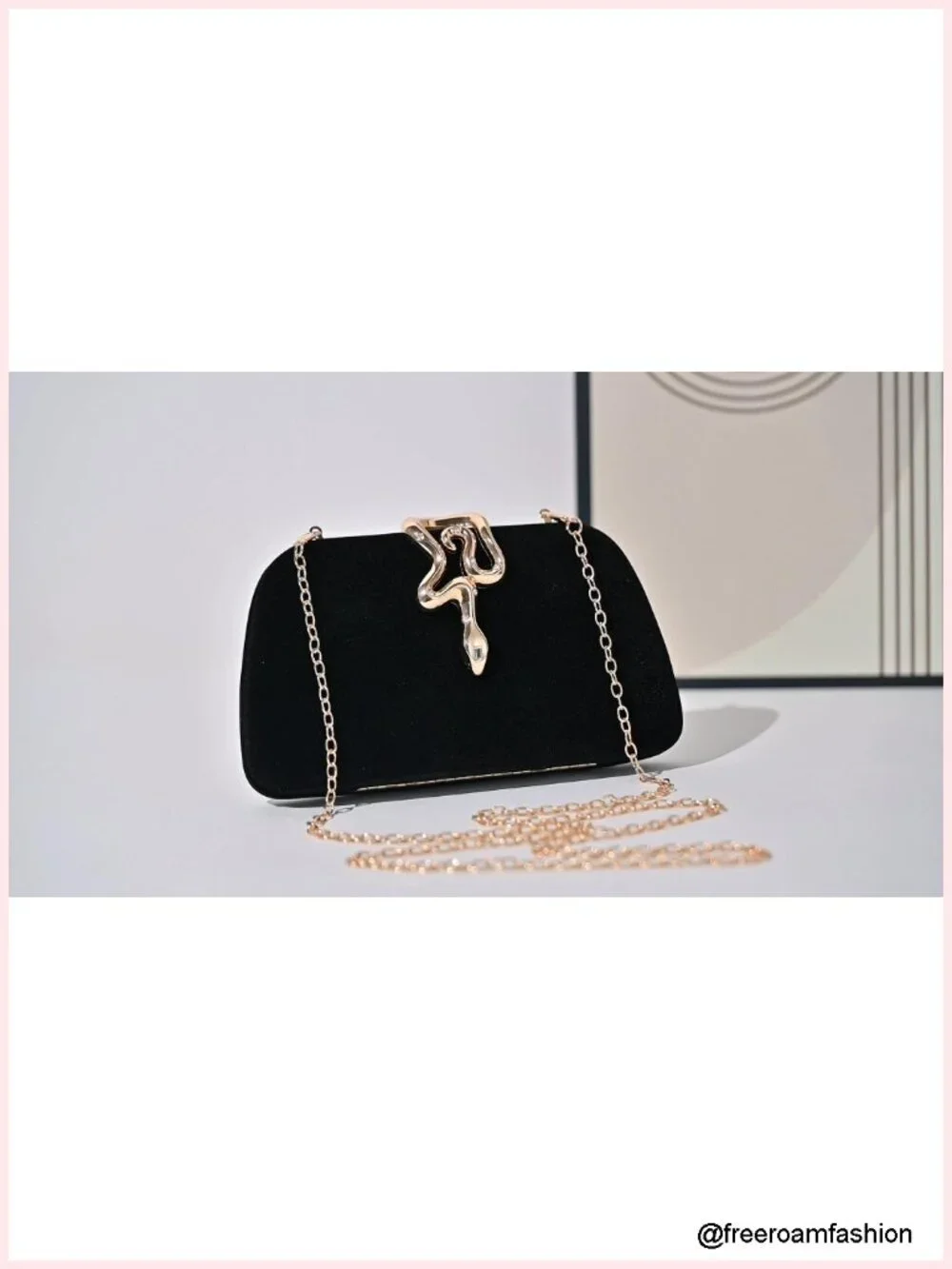 Luxurious Velvet Clutch Purse with Snake-Lock Clasp Formal Evening Crossbody Bag